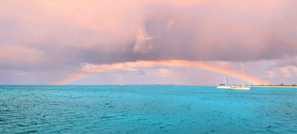 Beautiful rainbow over the harbour off Barbuda after the rain #barbudaisparadise