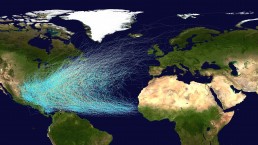 Atlantic hurricane tracks