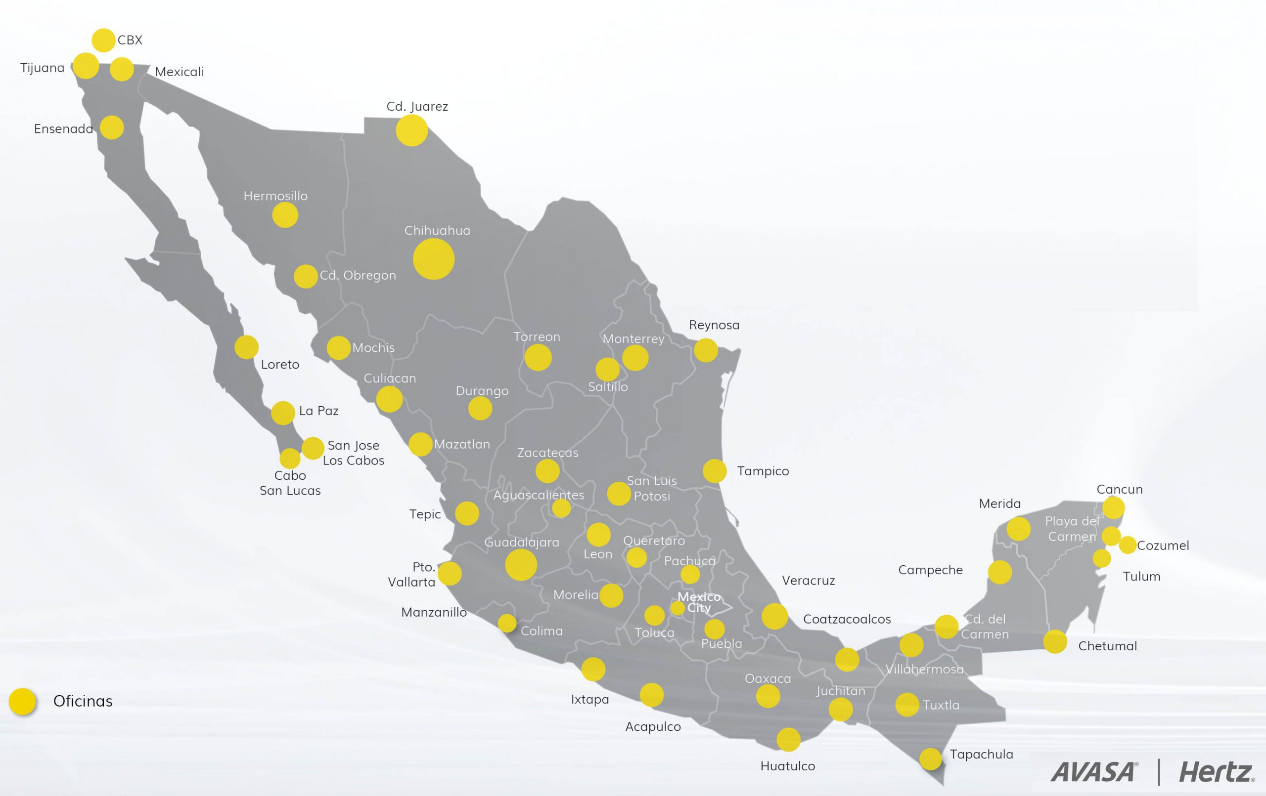 Presentacion Mapa Hertz Rental Car Locations in Mexico 