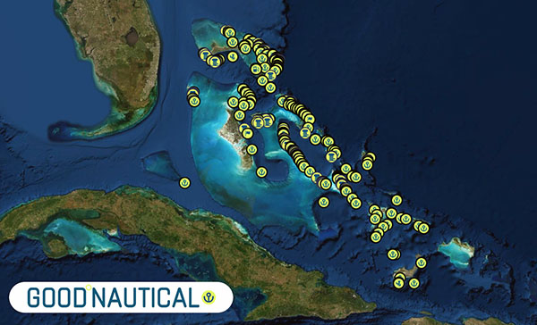 Over 220 anchorages and 120+ marinas in the Bahamas are all in Good Nautical