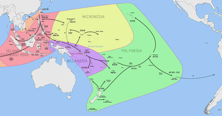  Chronological dispersal of Austronesian peoples across the Indo-Pacific