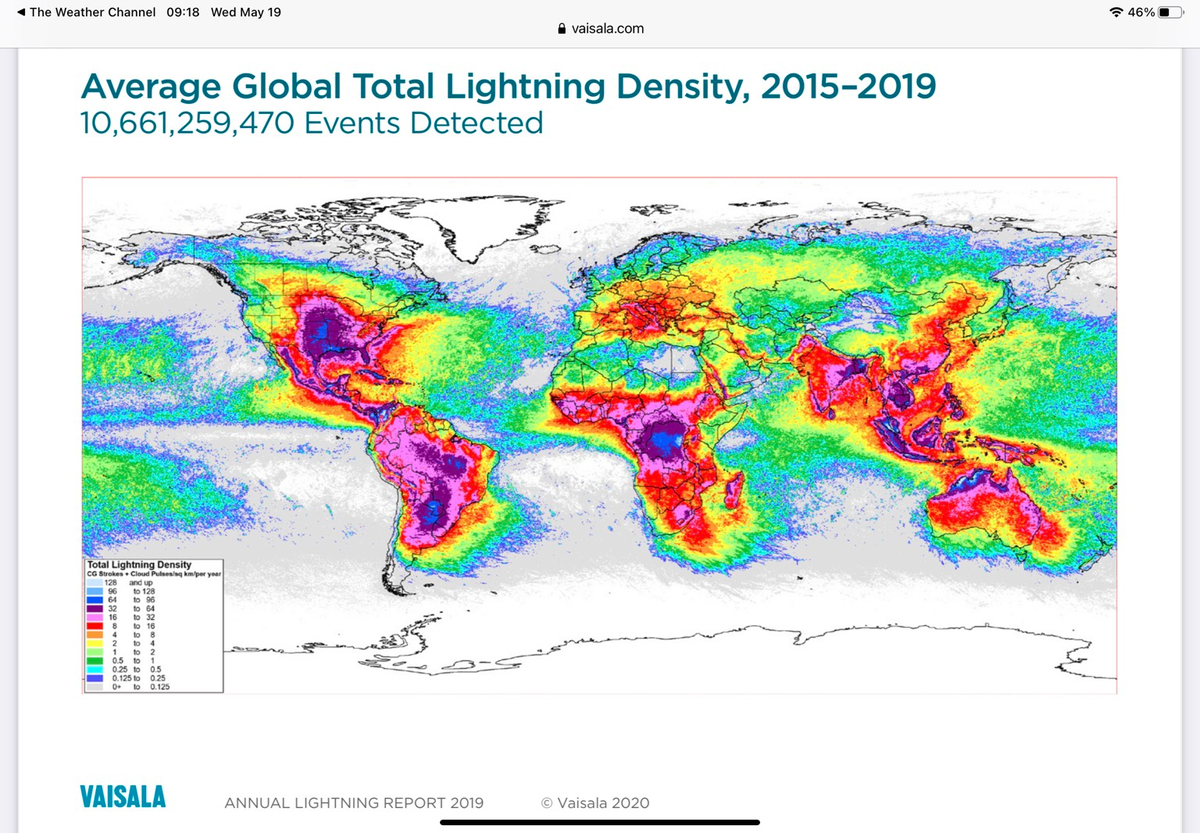 Lightning Intensity Map