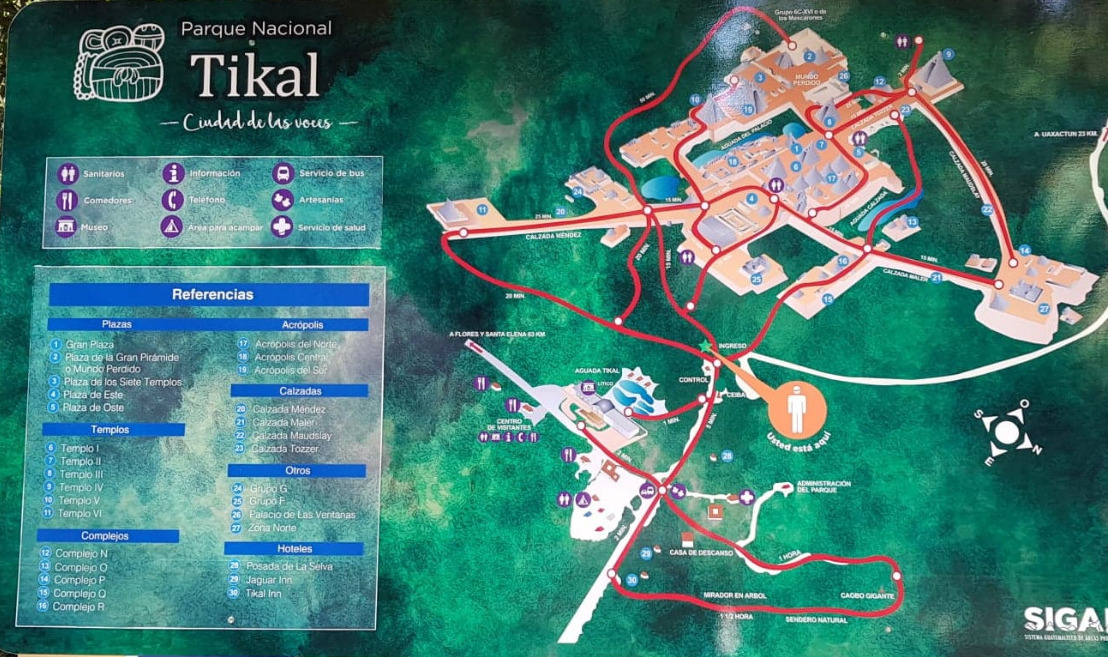 Tikal Park Map