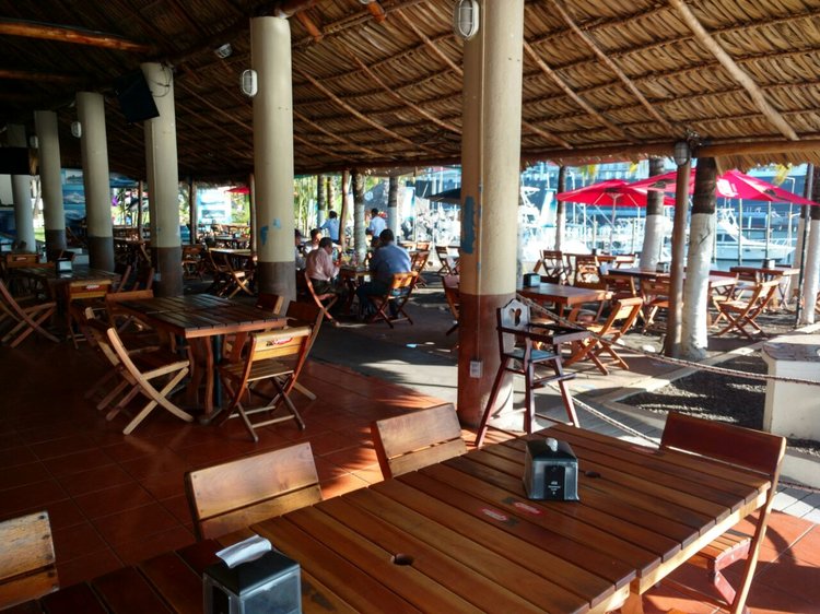 Restaurant at marina Pez Vela Guatemala