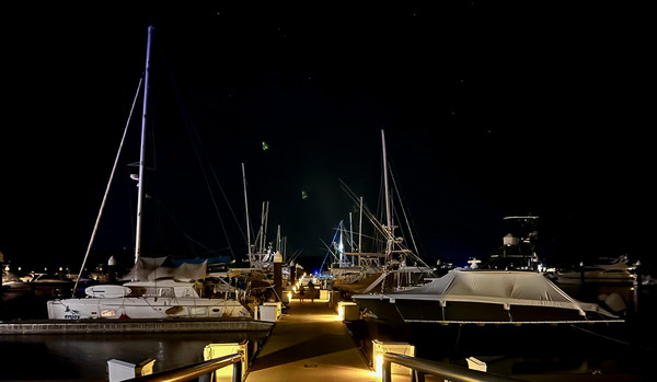 Marina Papagayo Docks at night