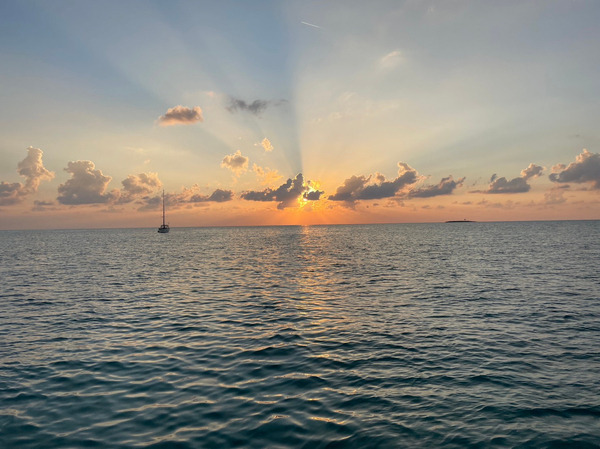 Sunset at West Bay, New Providence, Bahamas.