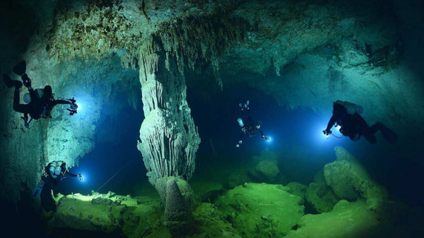Scuba diving in these caves