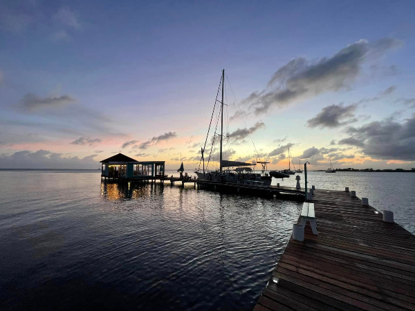 Placencia Yacht Club at Sunset